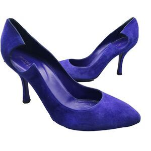 Sergio Rossi VINTAGE Pumps stiletto heels Purple suede cut out US 9.5 10 /40
